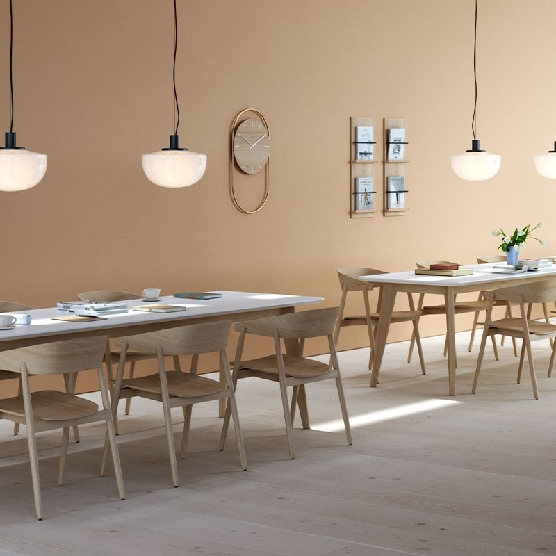 Andersen Furniture A-WALL Drewniany Zegar Ścienny w Metalowej Ramie / Dębowy