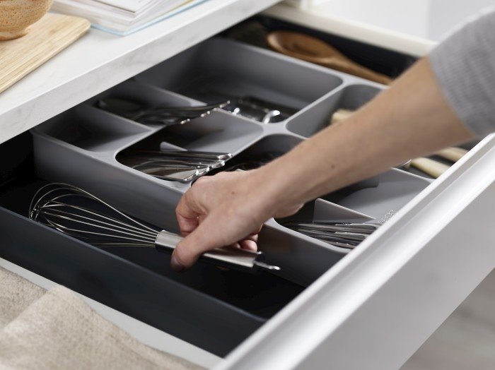 Joseph Joseph DRAWER Organizer na Sztućće - Wkład do Szuflady Rozsuwany / Szary