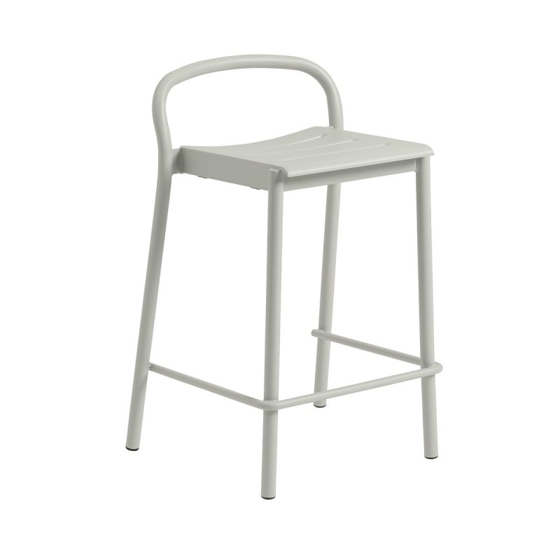 Muuto LINEAR Krzesło Barowe Ogrodowe - Hoker 65 cm / Szary