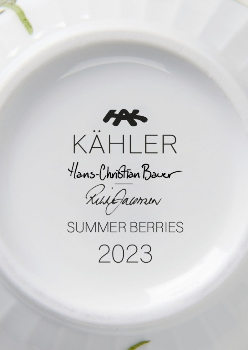 Kähler HAMMERSHØJ Kubek z Uchem 330 ml / Biały - Summer Forgot Me Not