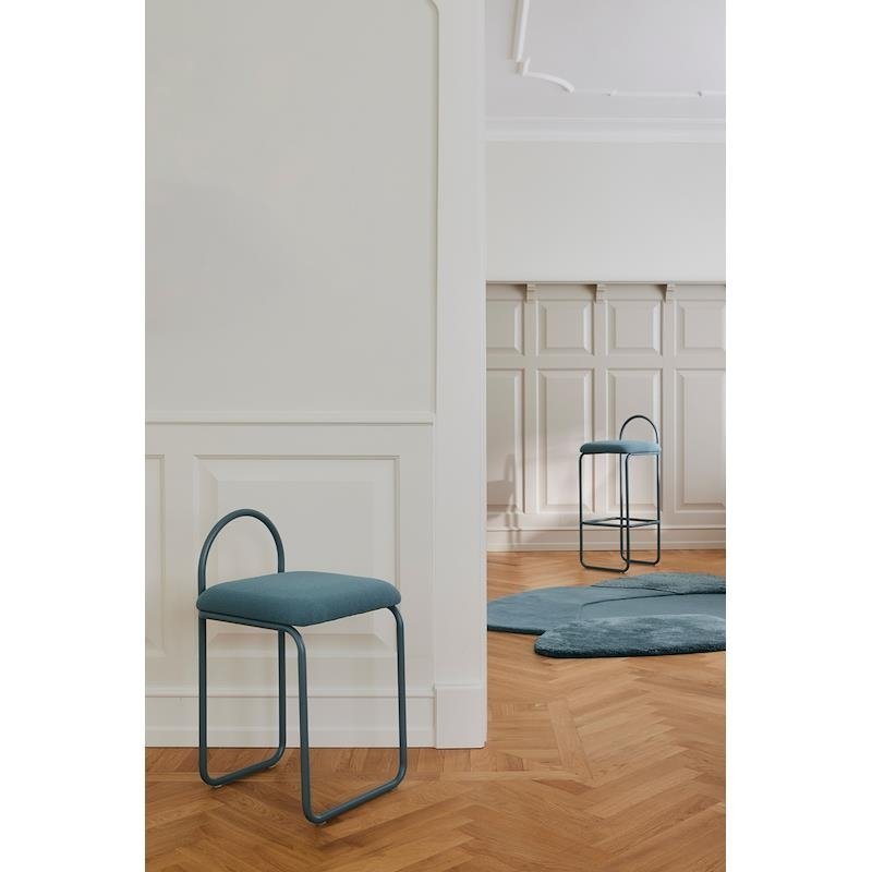 Aytm ANGUI Krzesło Tapicerowane / Niebieskie DUSTY BLUE BOUCLÉ