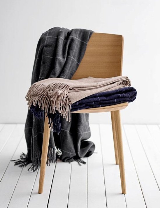 Sodahl MINIMAL Bawełniany Pled - Koc 130x170 cm Ciemnoszary