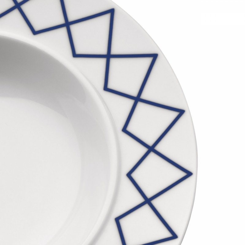 Alessi LA BELLA TAVOLA Talerz Obiadowy 27 cm 4 Szt. / Biały Zdobiony