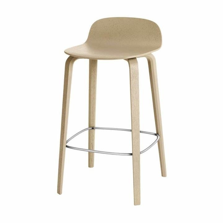 Muuto VISU BAR Hoker - Stołek Barowy 65 cm Dębowy