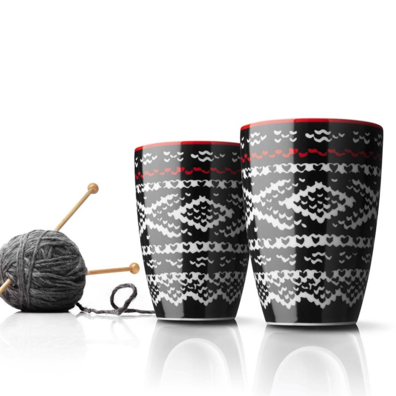 kubki z fakturą dzianiny inspirowane wełną