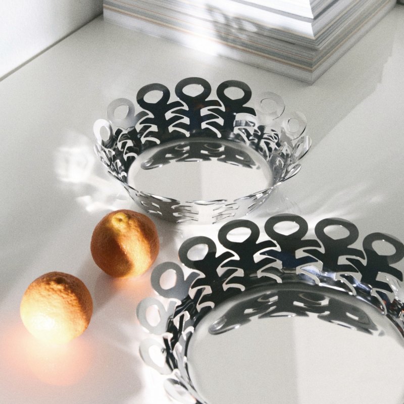 Alessi VIMINI Stalowy Kosz - Misa Dekoracyjna 27 cm / Srebrna Połysk