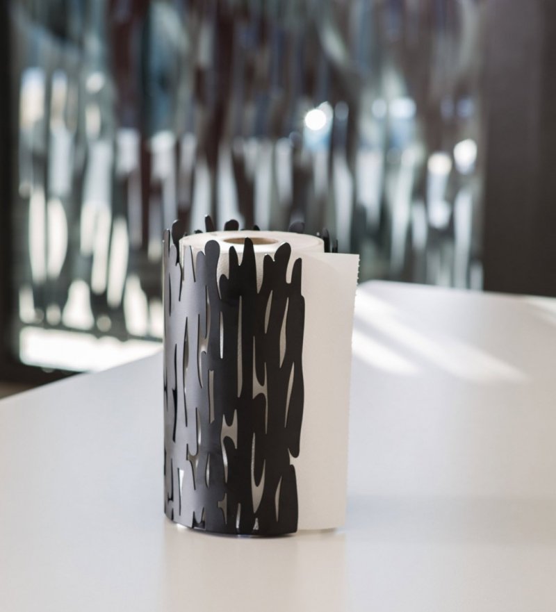 Alessi BARK Stojak na Ręczniki Kuchenne - Papierowe / Czarny