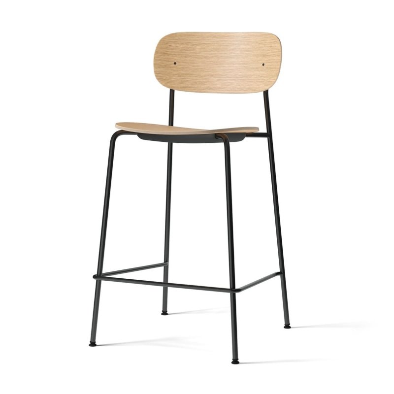 Menu CO COUNTER Hoker - Krzesło Barowe 94,5 cm Rama Czarna / Siedzisko Dąb Naturalny