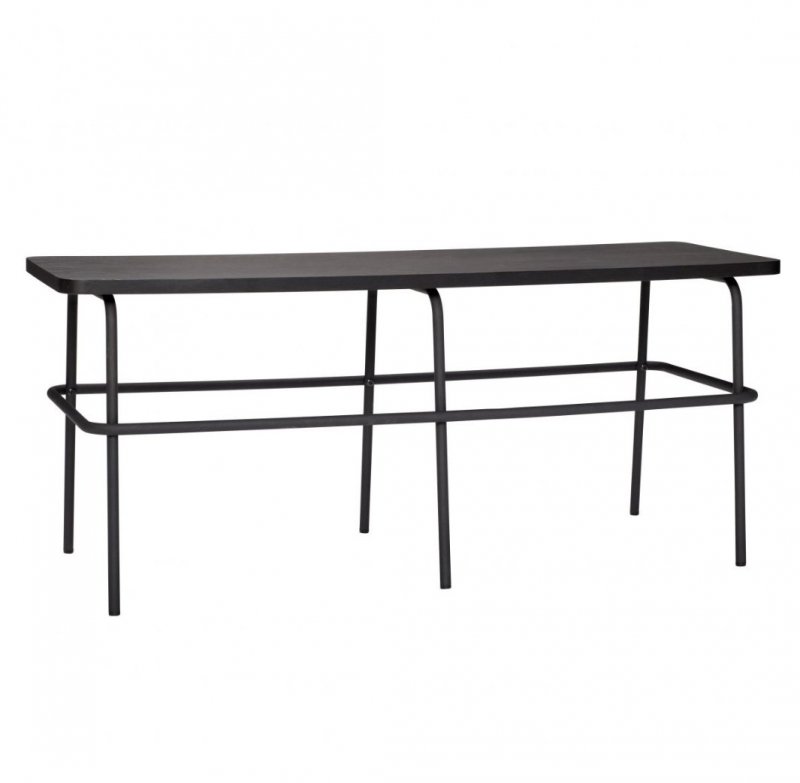 Hübsch NORDIC Ławka 110 cm Czarna