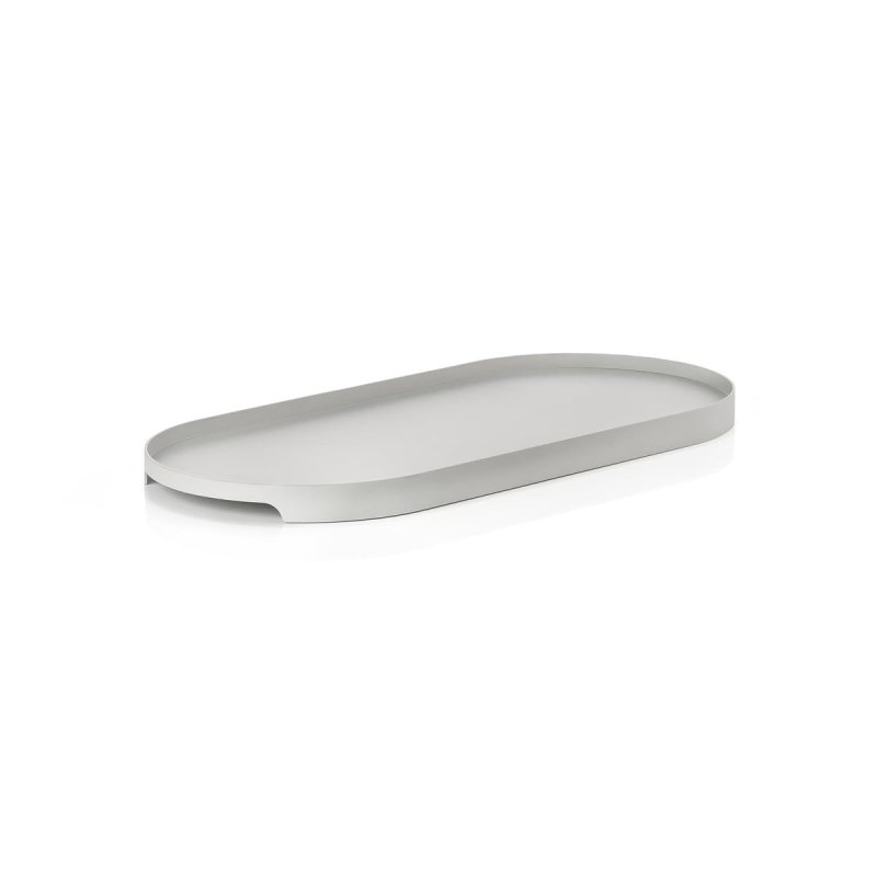 ZONE Denmark SINGLES Metalowa Podstawka - Tacka Owalna 35x16 cm Jasnoszara