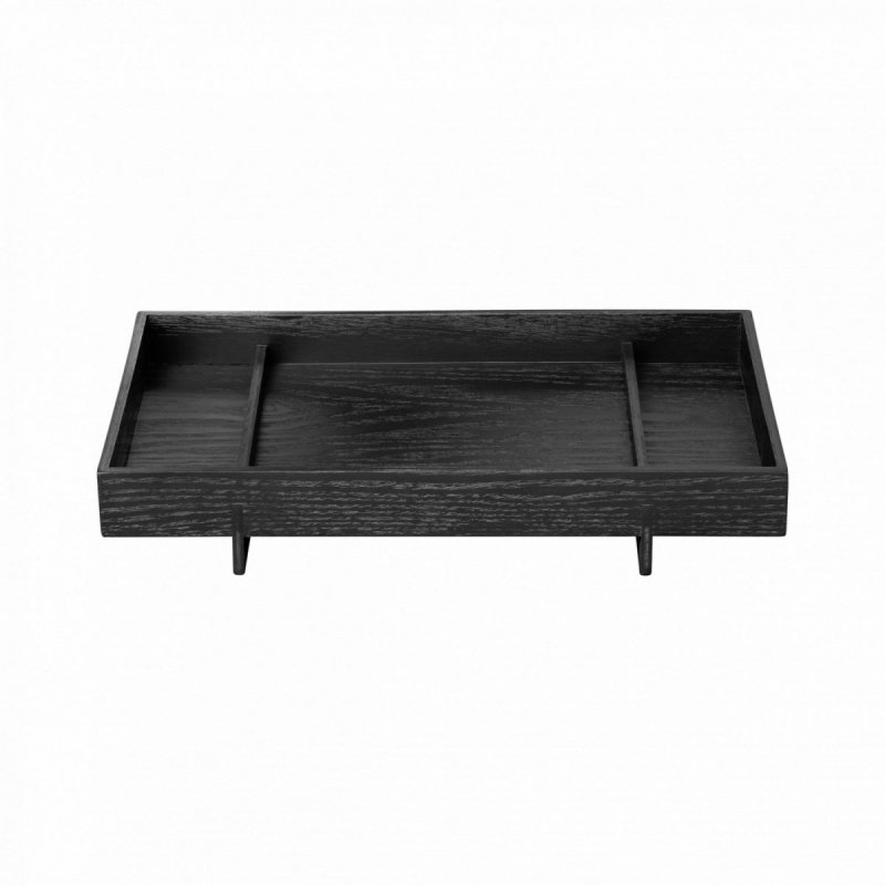 Blomus ABENTO Taca Drewniana - Organizer Łazienkowy 50 cm / Czarna