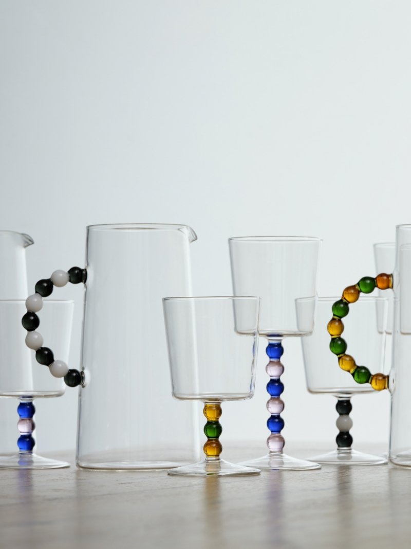 IVV Italy COLLIER Szklanki na Nóżce 300 ml Niskie 2 Szt. / Bursztynowe