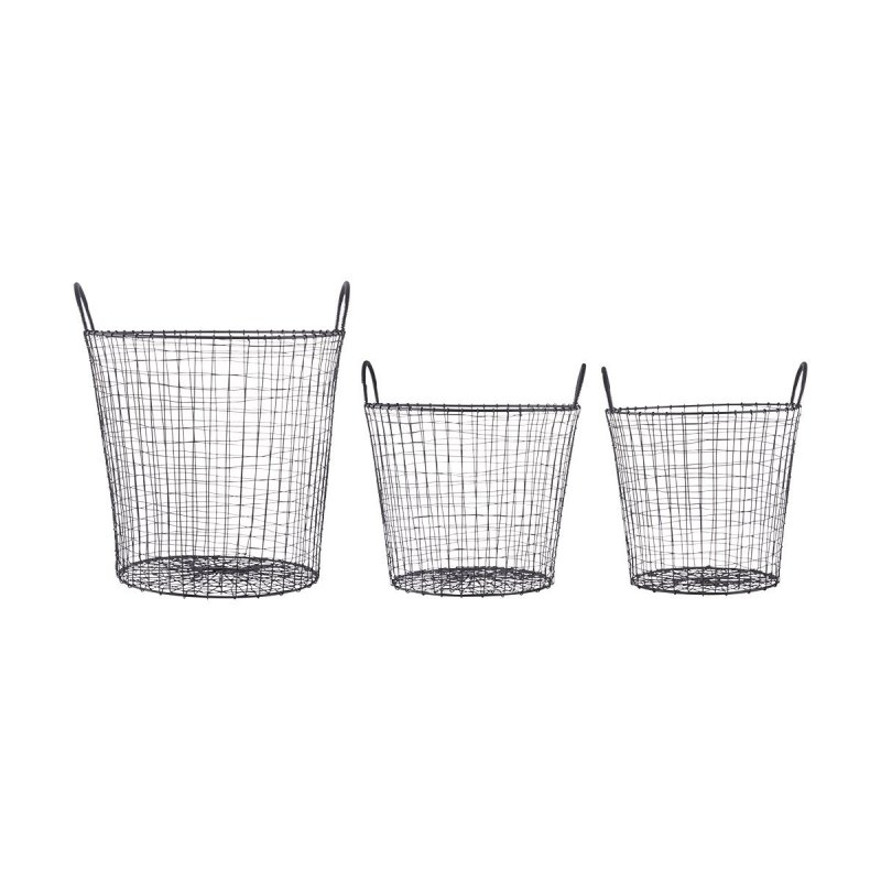 House Doctor WIRE Kosz Druciany 3 Szt. Czarny