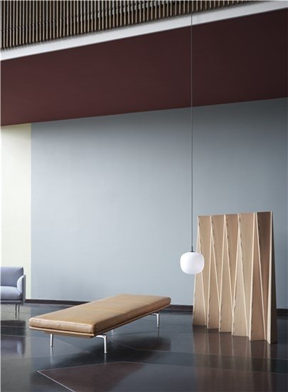 Muuto OUTLINE Leżanka 200 cm Skóra Czarna / Nogi Czarne