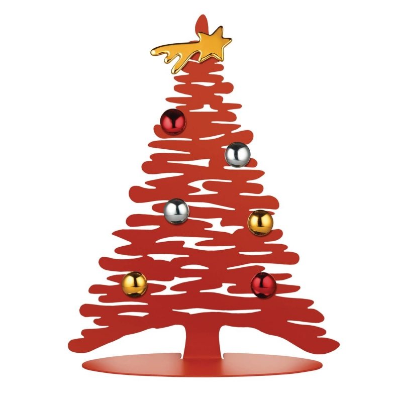 Alessi BARK Stalowa Choinka Świąteczna 45 cm Czerwona