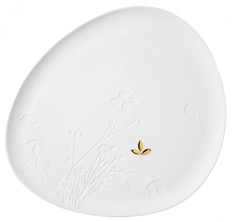 Rader ZŁOTY LISTEK Porcelanowa Taca / Patera Dekoracyjna