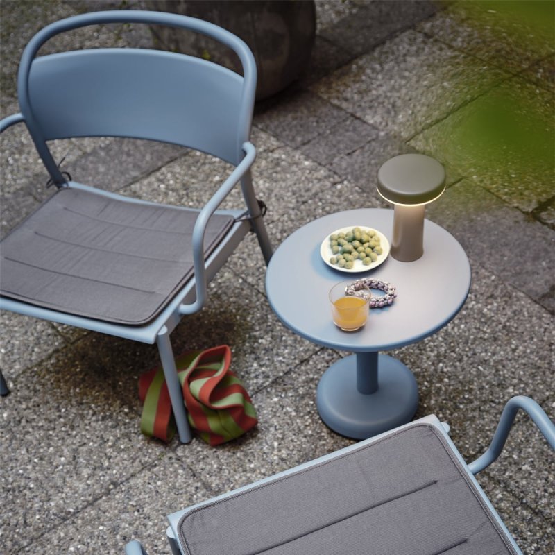 Muuto LINEAR OUTDOOR Stalowy Fotel Ogrodowy Lounge - Zewnętrzny / Ciemnozielony