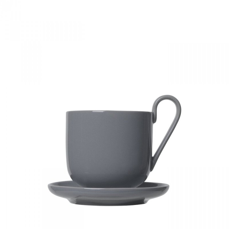 Blomus RO Filiżanka ze Spodkiem 290 ml 2 Szt. - Szara Sharkskin