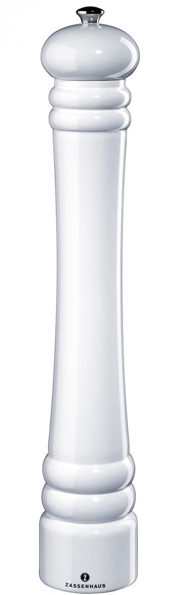 Zassenhaus BERLIN Drewniany Młynek do Pieprzu 40 cm Biały Połysk