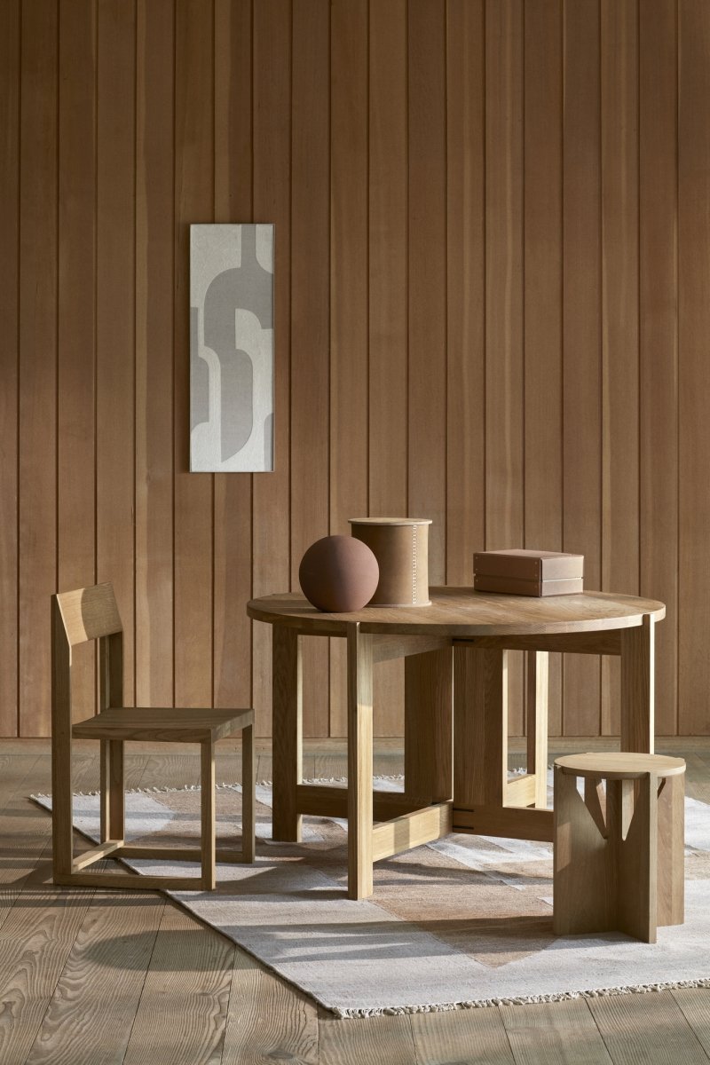 Kristina dam studio SIMPLE Stołek Drewniany 36 cm / Dąb Jasny