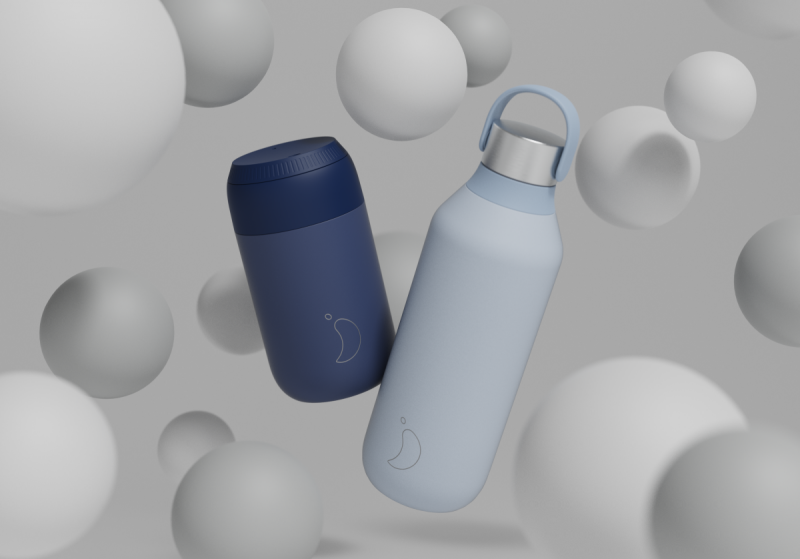 Chilly's SERIES 2 Stalowa Butelka Termiczna 500 ml Jasnoniebieska