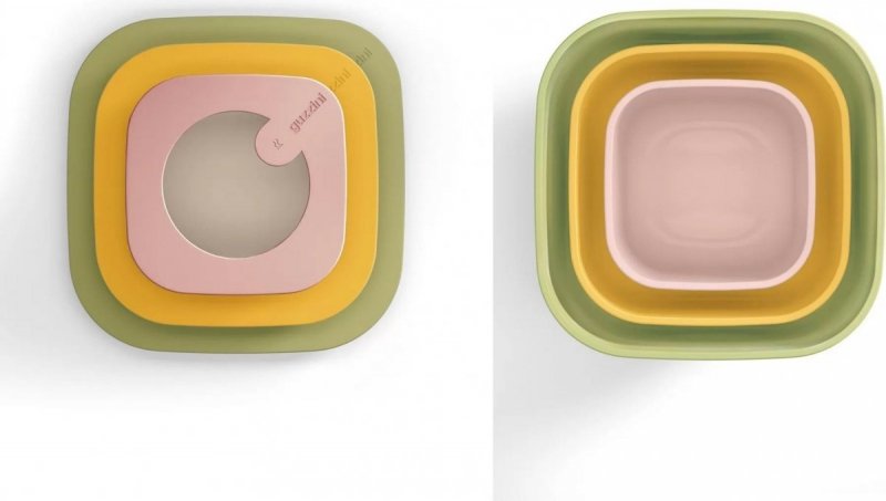 Guzzini STORE MORE Zestaw 3 Wysokich Pojemników Kuchennych z Recyklingu