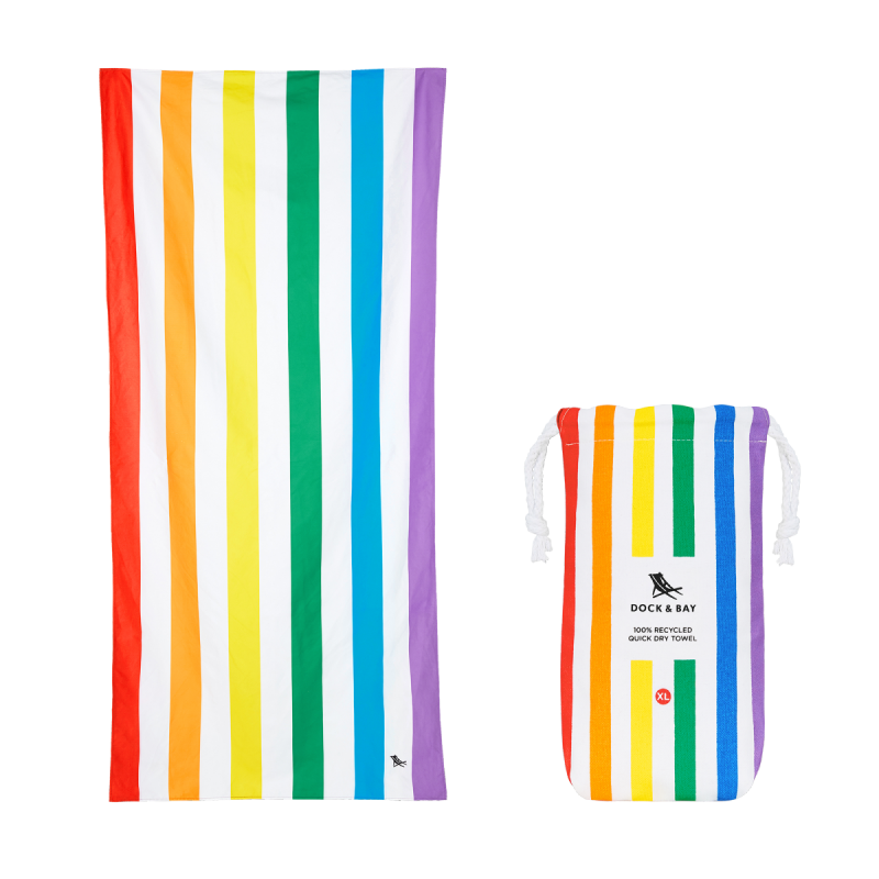 Dock &amp; Bay CABANA Szybkoschnący Ręcznik Plażowy XL 200x90 cm / Rainbow Skies