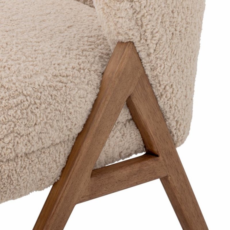 Bloomingville CAMINO Fotel Tapicerowany Boucle / Beżowy