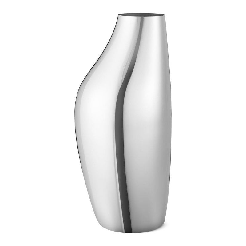 Georg Jensen SKY Wazon Stalowy Podłogowy 46 cm / Srebrny Połysk