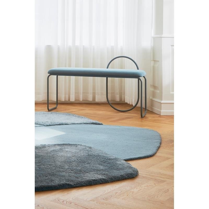 Aytm ANGUI Ławka Tapicerowana / Niebieska DUSTY BLUE BOUCLÉ