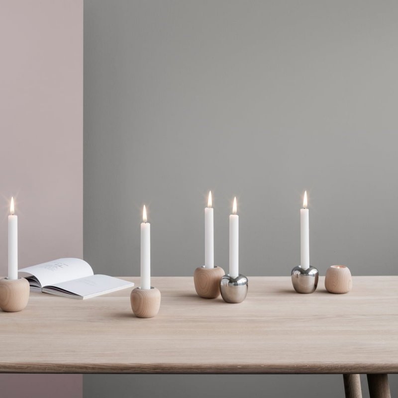 Stelton ORA Świecznik z Drewna Bukowego - L