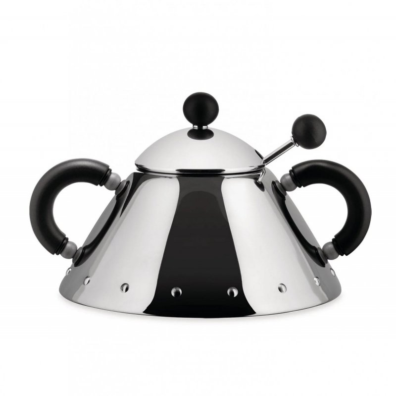 Alessi 9097 Cukiernica Stalowa z Łyżeczką / Czarna