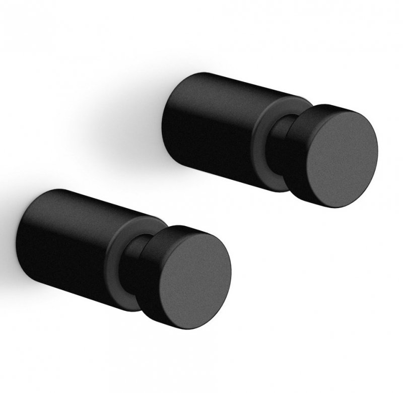 Zack AIVO BLACK Wieszak Ścienny 1,9 cm Czarny 2 Szt.