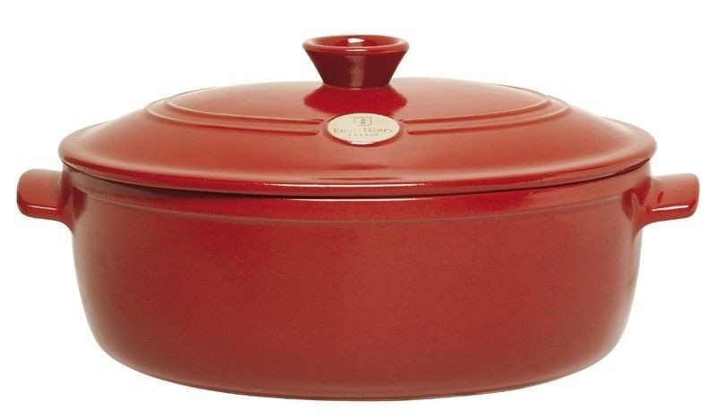 Emile Henry - Garnek Ceramiczny do Duszenia 6,0 l - Czerwony