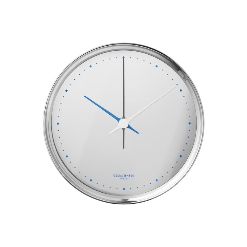 Georg Jensen KOPPEL Zegar Ścienny 22 cm / Srebrny Lustrzany
