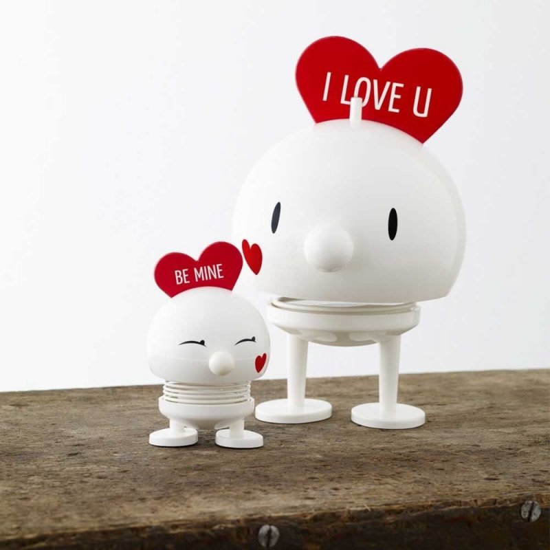 Hoptimist BUMBLE Figurka Optymisty z Serduszkiem S Biały - I Love U