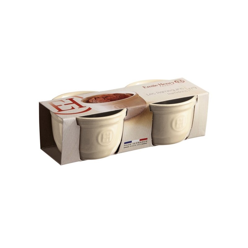 Emile Henry - Foremka do Zapiekania Typu Ramekin 2 Szt. N°9 - Kremowa