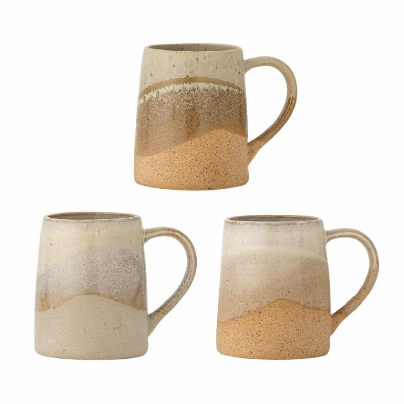 Bloomingville SOLEIA Kubek 390 ml - Zestaw 3 Kubków / Brązowy