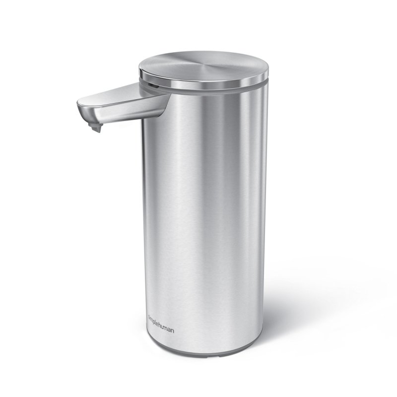 Simplehuman SENSOR Stalowy Automatyczny Dozownik do Mydła, Płynu, Żelu Antybakteryjnego - Akumulatorowy 414 ml Srebrny Matowy