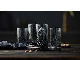 Lyngby Glass SORRENTO Kolorowe Wysokie Szklanki Long Drink 380 ml 4 Szt. / Szare