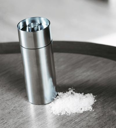 Stelton AJ CYLINDA Stalowy Młynek do Soli / Srebrny