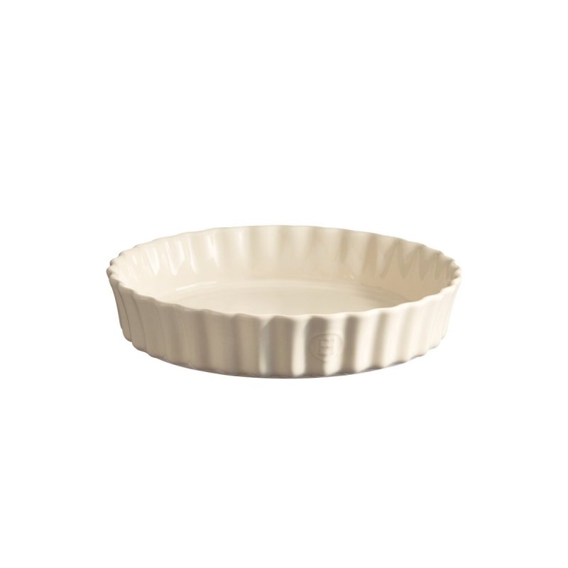 Emile Henry NATURAL CHIC Ceramiczna Forma do Tarty 24 cm Kremowa