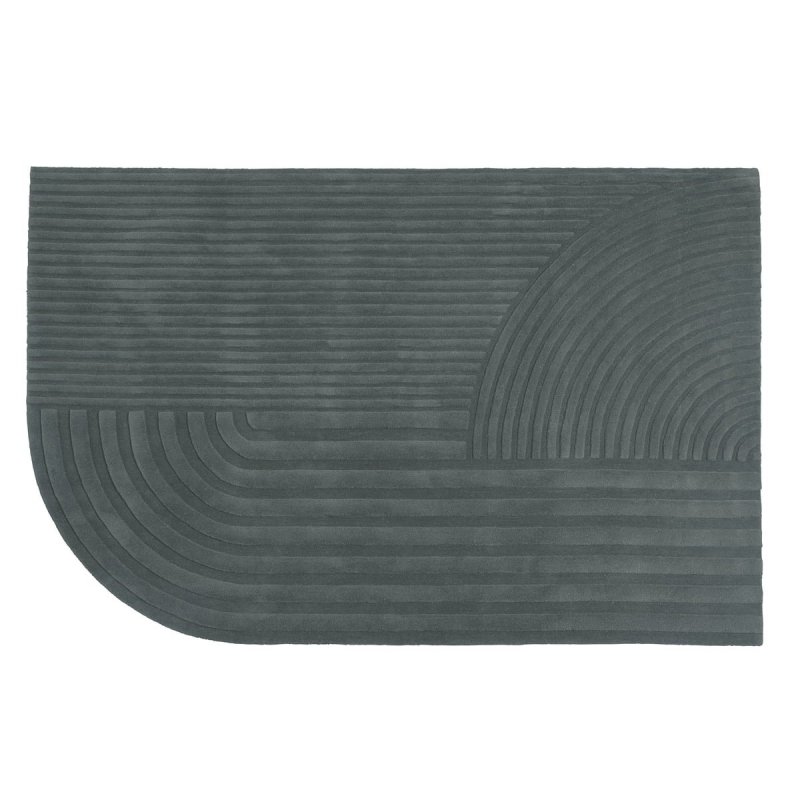 Muuto RELEVO Dywan Wełniany 200x300 cm Ciemnozielony
