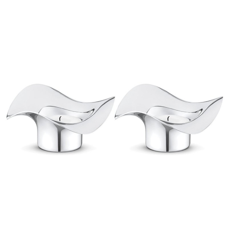 Georg Jensen COBRA Świecznik Tealight 2 Szt. Srebrny Polerowany