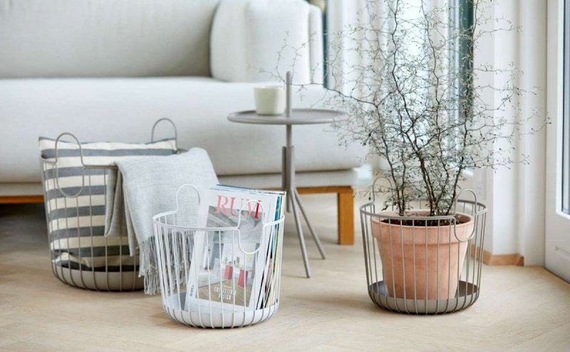 ZONE Denmark INU Metalowy Kosz do Przechowywania 30 cm Taupe