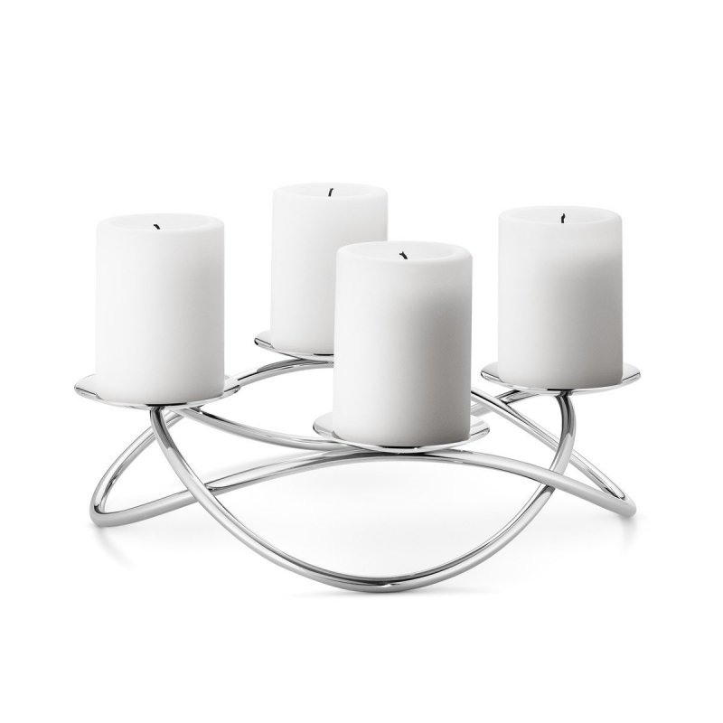 Georg Jensen SEASON Świecznik Czteroramienny ze Stali Polerowanej