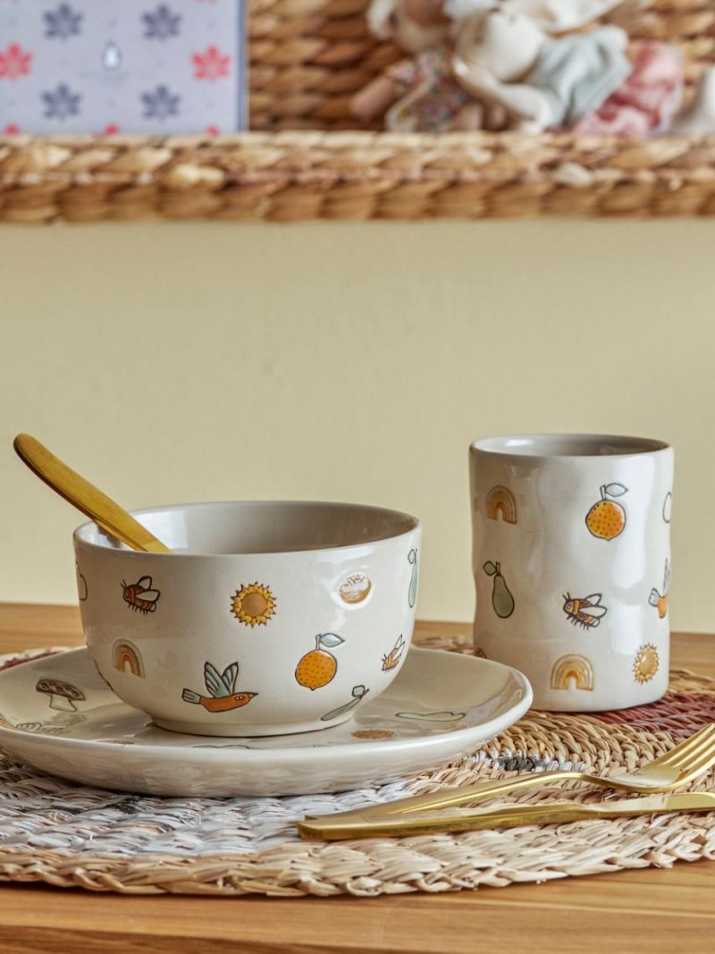 Bloomingville AGNES Ceramiczny Zestaw Naczyń dla Dzieci / 3 El.