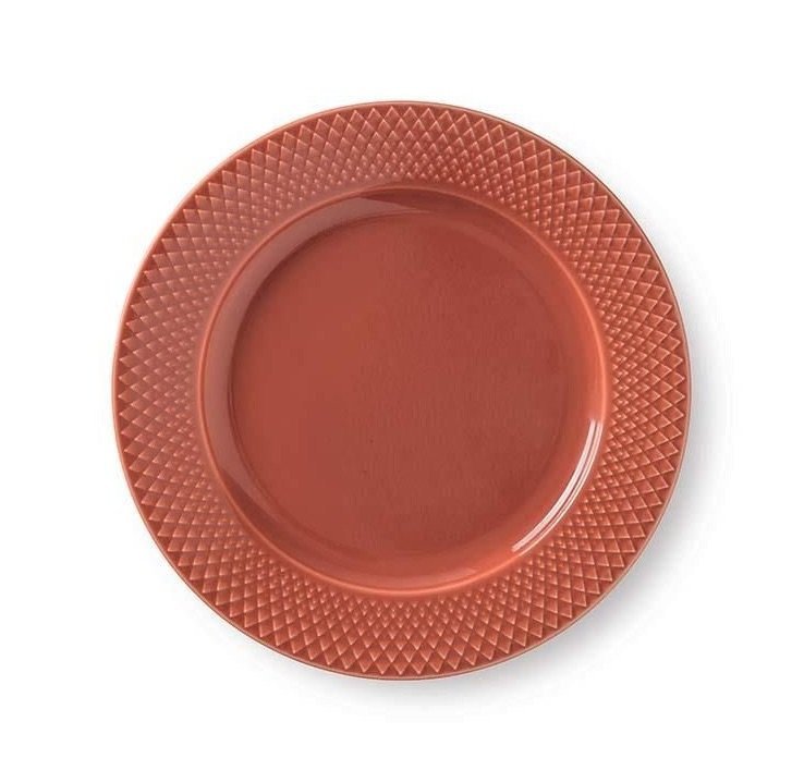 Lyngby Porcelain RHOMBE COLOR Talerz Płaski 23 cm Terracotta