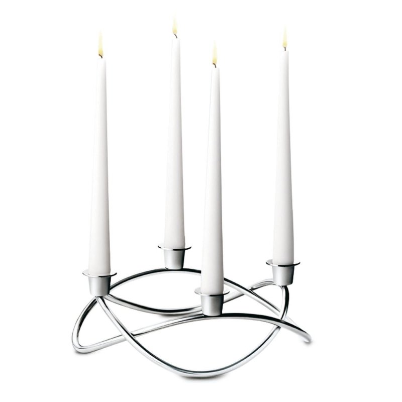 Georg Jensen SEASON Świecznik Czteroramienny ze Stali Polerowanej