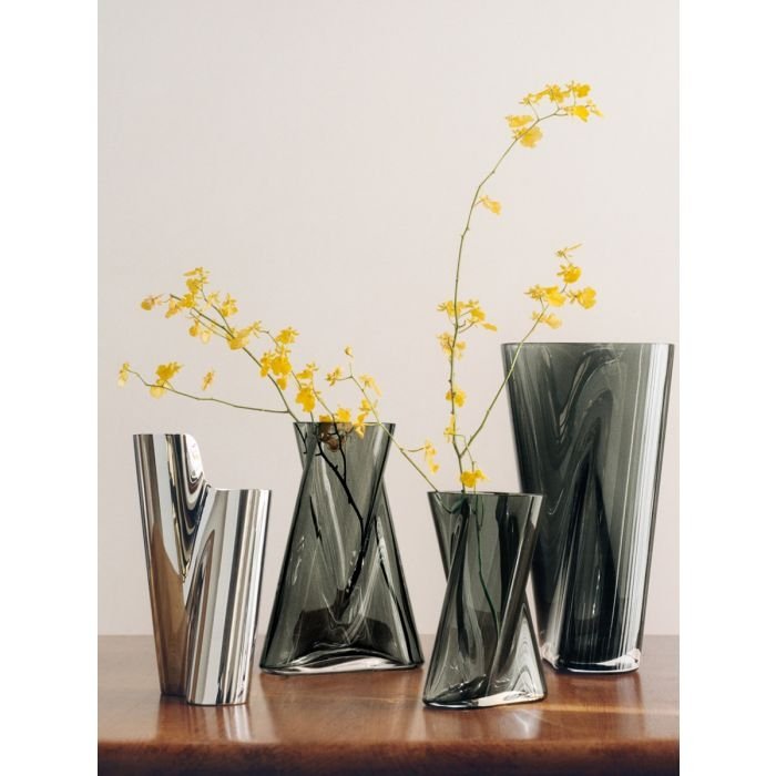 Georg Jensen LITUUS Stalowy Wazon do Kwiatów 22,8 cm / Srebrny Połysk
